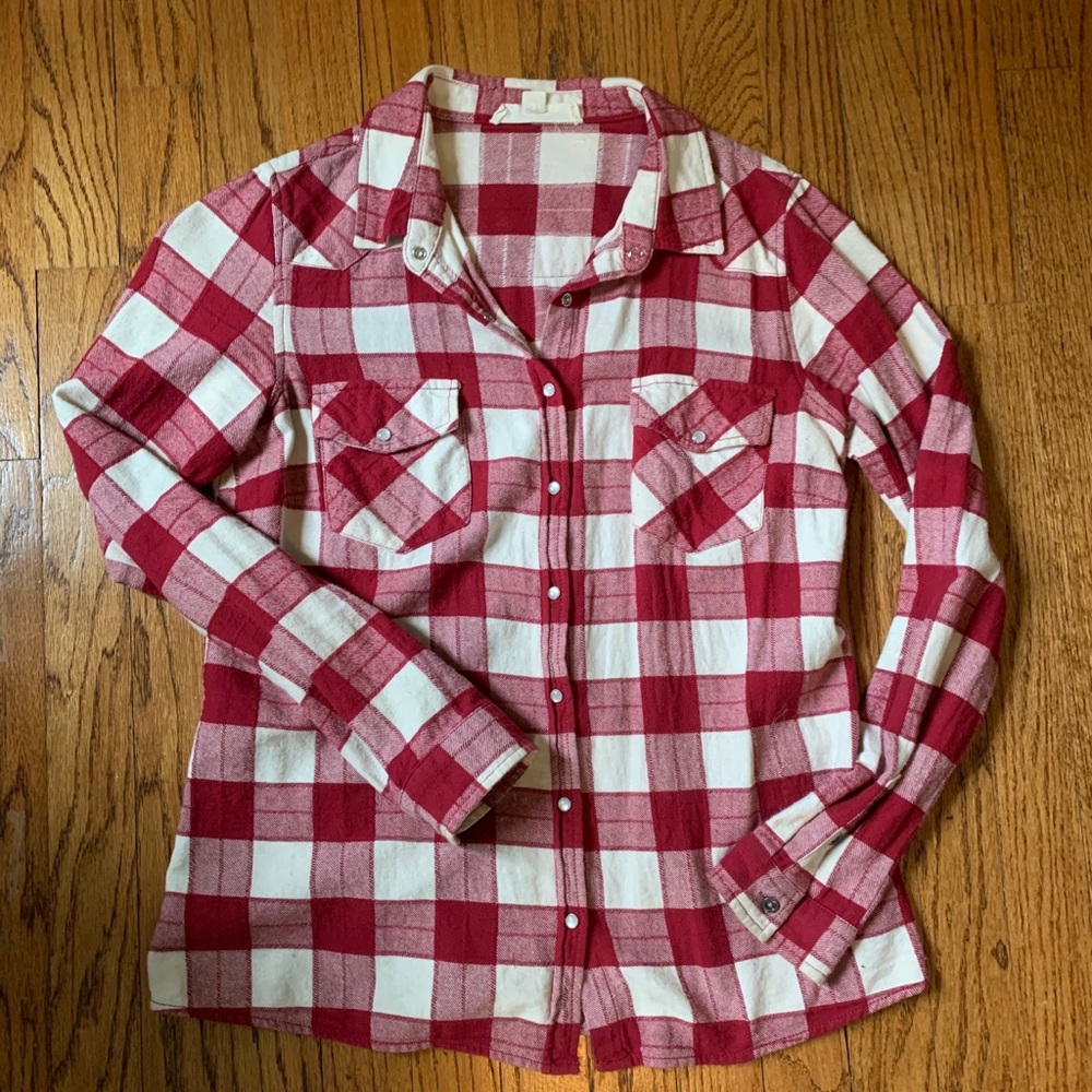 Red and White Plaid Flannel